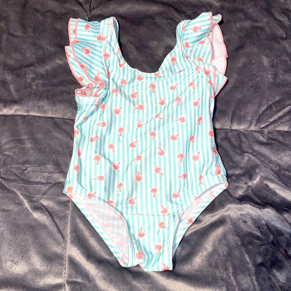 Mia & Miles palm tree toddler swimsuit